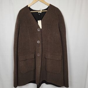 Wool Cape Coat Brown NEW #1572